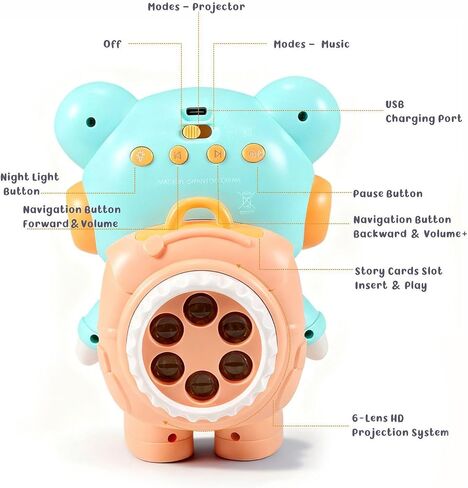 Kids Toys Story Dream Projector, Preschoolers & Toddlers – Interactive Early Learning Set with 11 Stories & 9 Word Cards, Night Light, Fun Bedtime Story, Ideal Gift for Christmas Boys & Girls Ages 2–6 in Saudi Arabia