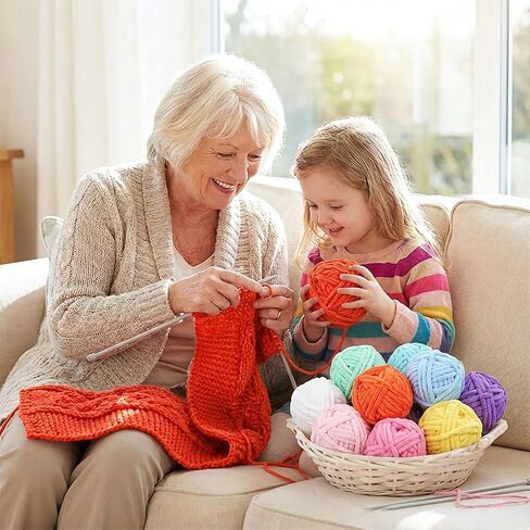 8 Pack Chunky Chenille Yarn for Crocheting, Thick Bulky Fluffy Soft Yarn for Hand Knitting, Velvet Blanket Yarn for Crafts Beginner DIY, Each Skein 3.5 oz 55 Yards (Multicolor) in Kuwait