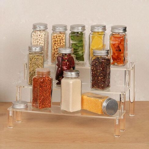 4 Tier Acrylic Display Riser, Clear Perfume Organizer Stand, Cupcake Stand Holder, Dessert Table Display Shelf, Skin Care Organizer for Decoration and Organizer in Saudi Arabia