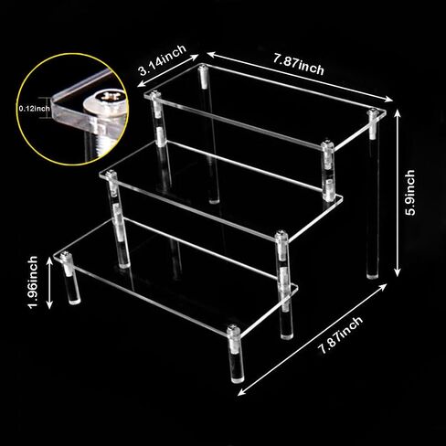 4 Tier Acrylic Display Riser, Clear Perfume Organizer Stand, Cupcake Stand Holder, Dessert Table Display Shelf, Skin Care Organizer for Decoration and Organizer in Saudi Arabia