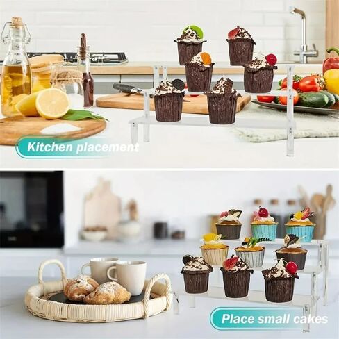 4 Tier Acrylic Display Riser, Clear Perfume Organizer Stand, Cupcake Stand Holder, Dessert Table Display Shelf, Skin Care Organizer for Decoration and Organizer in Saudi Arabia