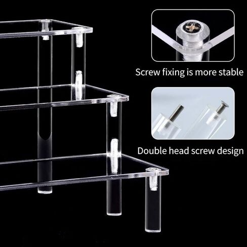 4 Tier Acrylic Display Riser, Clear Perfume Organizer Stand, Cupcake Stand Holder, Dessert Table Display Shelf, Skin Care Organizer for Decoration and Organizer in Saudi Arabia