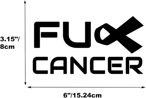 ملصق اللعنة على السرطان، شريط للتوعية بالسرطان، ملصق نافذة ممتص للصدمات مناسب للسيارات والشاحنات 6 بوصة (وردي) in Kuwait