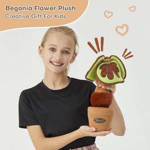 Begonia Flower Plush, Stuffed Plant Plush, Poseable Flower Plant Toys with Flowerpot, Bendable Flower Branches, Indoor Decoration in Saudi Arabia