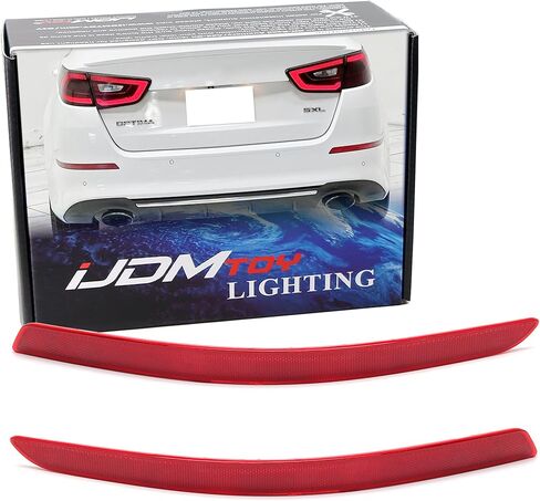iJDMTOY OE-Spec استبدال عاكس المصد الخلفي للعدسة الحمراء متوافق مع Kia 2014-2015 Optima K5 LX EX SX SXL، مجموعة OE-Spec LH RH in Kuwait