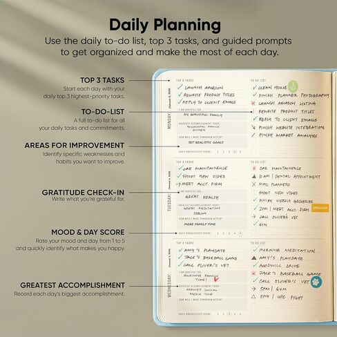 مخطط 2024 8.5 x 11 Pro Max - مخطط غير مؤرخ 2024-2024 تقويم 12 شهرًا ومخطط يومي 2024-2025 - بني - A4 - متجر الإنتاجية in Kuwait