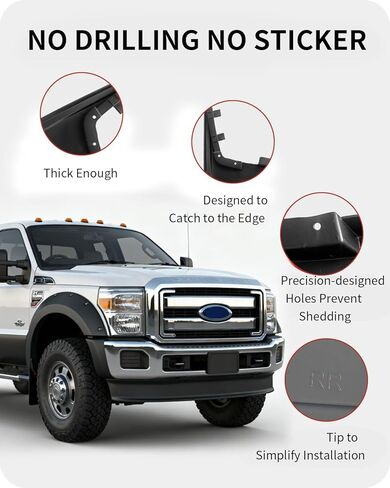 اللوحات الطينية لسيارة Ford F250 F350 Super Duty (2011-2016)، 4 قطع من واقيات الطين الأمامية والخلفية، متوافقة مع F250 F350 F450 F550 مع مشاعل الحاجز in Saudi Arabia