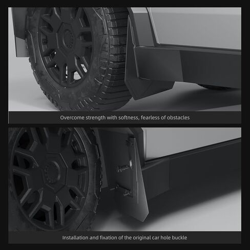 4 قطع من واقيات الطين للعجلات لـ Tesla Cybertruck 2024 2025 2026 مجموعة مصدات العجلات الأمامية والخلفية واقيات الرذاذ للشاحنة لملحقات Cybertruck TPE OEM in Saudi Arabia