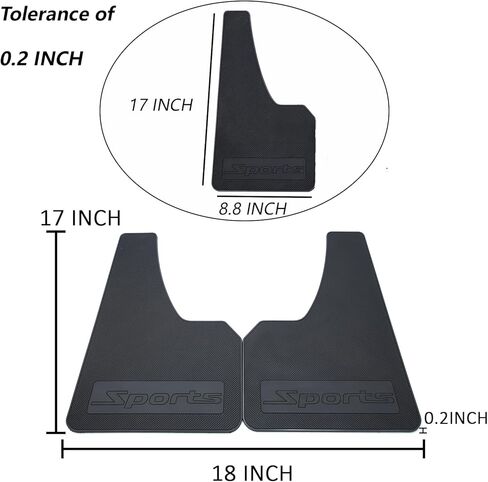 Car Mud Flaps Universal Sport Car Styling Rubber Mud Guards (18 * 17 * 0.2, 2pcs) in Saudi Arabia