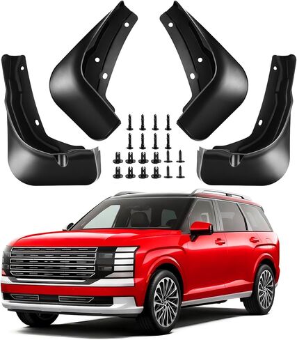 اللوحات الطينية لسيارة Hyundai Palisade 2026 2025، واقيات الطين الأمامية والخلفية لجميع الأحوال الجوية لملحقات الخط، لا يتطلب الحفر 4 قطع واقي إطار الحاجز (فقط للخط) in Saudi Arabia