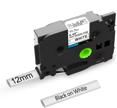 Heat Shrink Label Compatible with Brother P Touch Heat Shrink Tubing Label for Wire Cable for Brother PT-P710BT D400 E500 P900 and More (1,Black on White,0.46"(11.7mm)) in Saudi Arabia