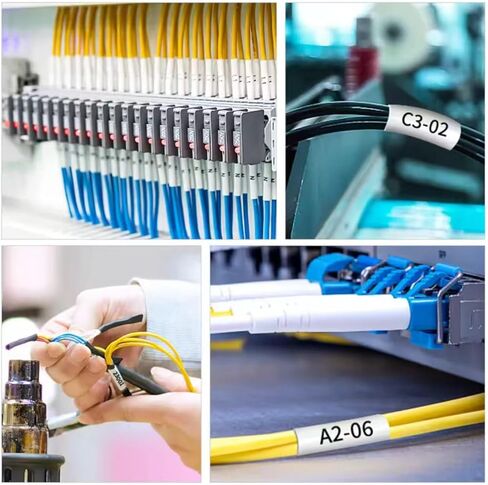 Heat Shrink Label Compatible with Brother P Touch Heat Shrink Tubing Label for Wire Cable for Brother PT-P710BT D400 E500 P900 and More (1,Black on White,0.46"(11.7mm)) in Saudi Arabia