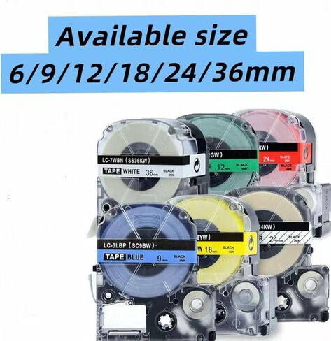 LC-4LBP SC12BW أسود على أزرق 12 مم 0.47 بوصة شريط إعادة التعبئة متوافق مع LabelWorks LW400 LW300 LW500 LW600P LW700 LW-K200PX in Saudi Arabia