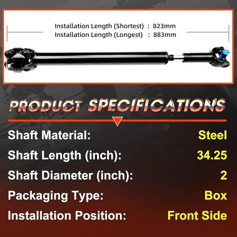 Front Drive Shaft Driveshaft Assembly Fit for Jeep Grand Cherokee 1993 1994 1995 V8 5.2L OE# 53008427, 938100, 659773 -Automatic Transmission in Saudi Arabia