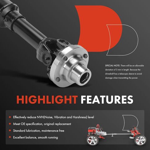 مجموعة عمود الدفع الخلفي الكامل A-Premium متوافق مع Jeep Wrangler 2007-2018 in Saudi Arabia