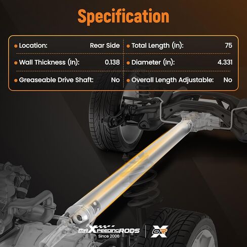 maXpeedingrods Rear Drive Shaft Driveshaft Assembly Fit for Chevrolet Silverado 1500 / GMC Sierra 1500 4WD 1999-2005 Replace# 936-121 | 15751438 | 15746002 in Saudi Arabia