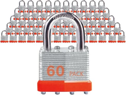Locks Laminated Steel Keyed Padlocks Keyed Alike Locks Bulk, Normal Shackle Padlocks, Pack of 6 for Hasp Latch, Sheds, Fences, Storage Locker, School, Gym… in Saudi Arabia