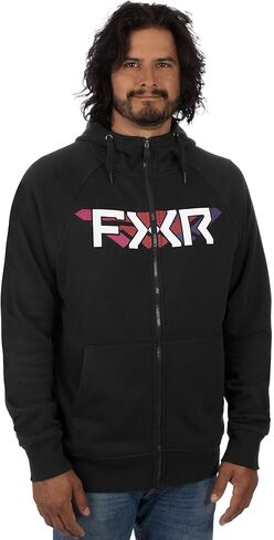 FXR Split Hoodie Full Zip Front Pouch Pockets Hooded Comfort Black/Neon Fusion in Saudi Arabia