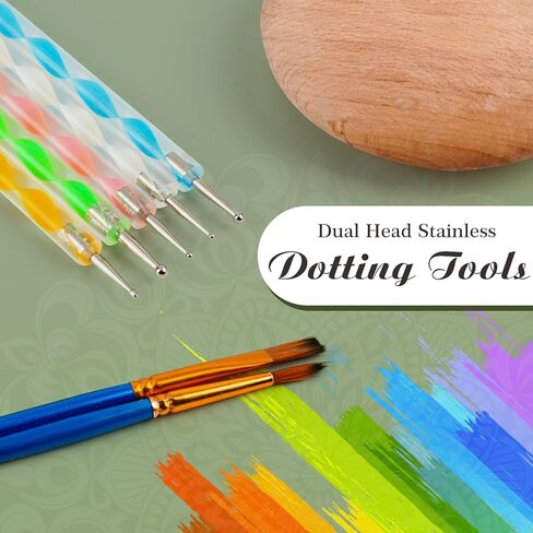 71PCS Mandala Dotting Tools Painting Kit - Rock Dot Paint Stencils Tool Set Art Craft Supplies Kits Tray Brush Zipper Pen for Nail Stone Mandala Arts Drawing Home Decor Activity in Kuwait