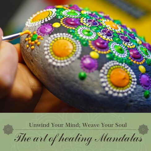 71PCS Mandala Dotting Tools Painting Kit - Rock Dot Paint Stencils Tool Set Art Craft Supplies Kits Tray Brush Zipper Pen for Nail Stone Mandala Arts Drawing Home Decor Activity in Kuwait