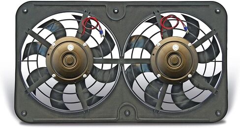 Electric Cooling Fan - Dual 12.125 in Lo-Profile S-Blade | 12V Radiator Pusher Assembly | Curved Blade Cooling System - Universal Fit in Saudi Arabia