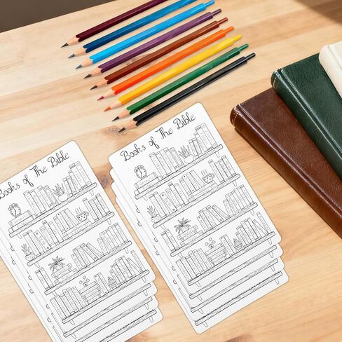 8pcs Bible Reading Tracker Stickers, Bible Books Header Shelf Coloring Pages Christian Study Supplies Accessories for Scripture Study Journaling Tracking for Readers Christian Gifts in Saudi Arabia