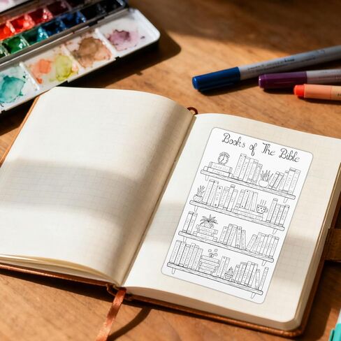 8pcs Bible Reading Tracker Stickers, Bible Books Header Shelf Coloring Pages Christian Study Supplies Accessories for Scripture Study Journaling Tracking for Readers Christian Gifts in Saudi Arabia