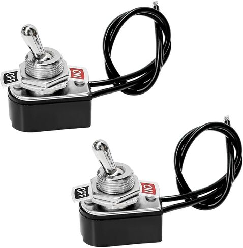Heavy Duty Toggle Switch, 6A/125V 3A/250V SPST 2 Pin ON/Off Rocker Switch with 5.1" Wire Cables, Waterproof Marine Rocker Toggle Switches Replacement for Car Truck RV Boat in Saudi Arabia