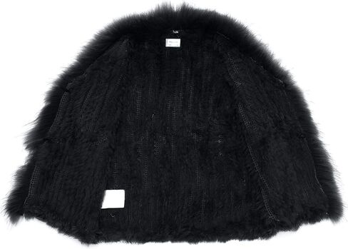 HEIZZI Genuine Rabbit Fur Vest for Women, Ladies Fur Vest with Raccoon Fur Collar, Womens Fur Vest, Soft, Fur Coat in Saudi Arabia