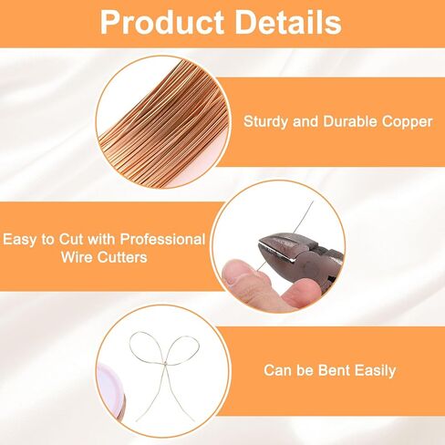 HARFINGTON Wire 131ft Length 30 Gauge Copper Craft Jewelry Wrapping Wire Tarnish Resistant Beading for Jewelry Making Supplies Crafting in Saudi Arabia