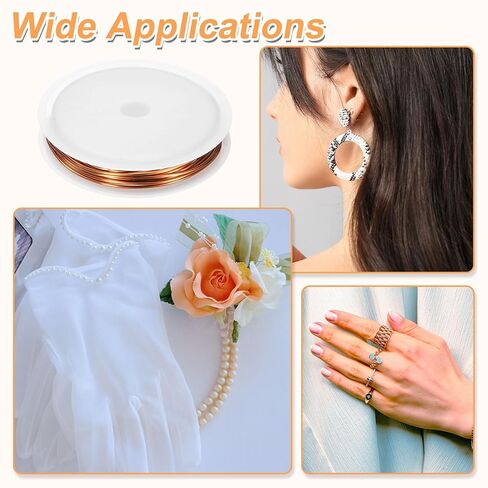 HARFINGTON Wire 131ft Length 30 Gauge Copper Craft Jewelry Wrapping Wire Tarnish Resistant Beading for Jewelry Making Supplies Crafting in Saudi Arabia