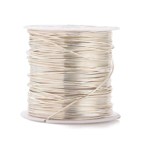 21 Gauge(0.7mm) 42.65 Feet(13m) Round Copper Wire, Copper Beading Wire Silver Color Plated Jewelry Craft Wire Tarnish Resistant Metal Wire for Jewelry Making Beading Doll Making in Saudi Arabia