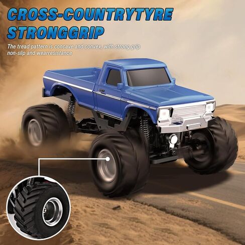 1/36 RC Mini Off-Road Car Model 3602 with Realistic LED Lights, 2.4G 4X4 Full Proportional Remote Control Truck Drift Car (RTR) - 60 Mins Runtime in Saudi Arabia
