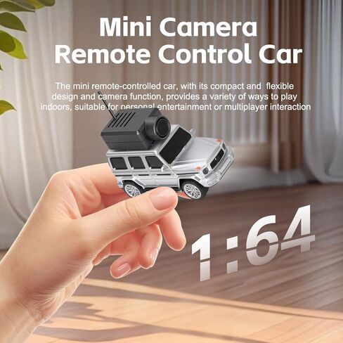 سيارة WLtoys Mini RC، سيارة الانجراف FPV RC بمقياس 1:64 مع كاميرا عالية الدقة 720 بكسل، تحكم في تطبيق واي فاي 2.4 جيجا هرتز مع ألعاب سباق صغيرة جيروسكوبية للمراهقين والبالغين (فضي) in Kuwait