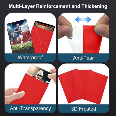 1000 Counts Card Sleeves for Trading Cards,10 Colors Deck Card Sleeve,Premium Matte Standard Size Card Protectors for MTG,CCG,TCG Playing Game Cards, Football Card,Sports Cards (10Colors&Red) in Saudi Arabia