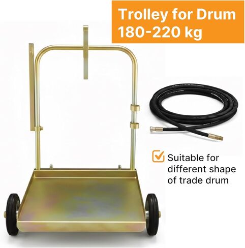 LAUCO Mobile Oil Pump Kit – 3:1 Air Operated Drum Pump for 55 Gallon Barrel, 870 PSI Pressure for SAE240 Oils/Fluids (Not for Gasoline or Diesel) (Full Kit + Retractable Air Hose) in Saudi Arabia