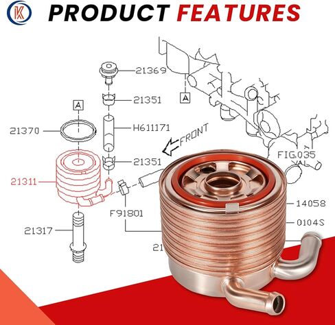 21311AA120 مبرد زيت المحرك متوافق مع سوبارو امبريزا WRX STI فورستر ليجاسي 2005-2021 2.0L 2.5L 21311-AA120 in Kuwait