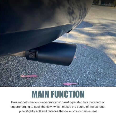 Stainless Steel Car Exhaust Tip, 2.8" Inlet 2.99" Outlet Exhaust Pipe Flue Muffler, Double-Layer Muffler Tailpipe, Car Modification Tail Throat Tail Pipe, Universal for Most Cars (Black) in Saudi Arabia
