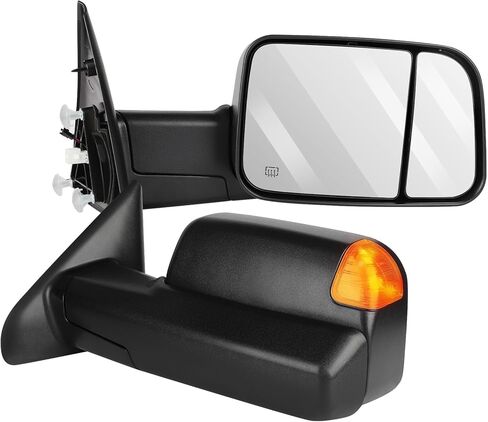 ECCPP Tow Mirrors Replacement fit for 2002-2008 for Dodge for Ram 1500 2500 3500 Tow Mirrors Power Heated Turn Signal Lights Pair Mirrors Driver Side and Passenger Side Manual Flip up in Saudi Arabia