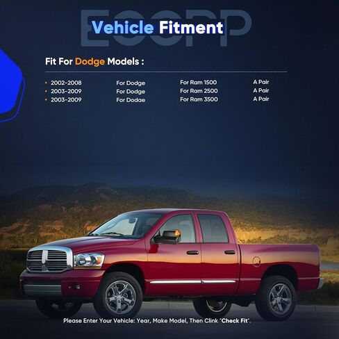 ECCPP Tow Mirrors Replacement fit for 2002-2008 for Dodge for Ram 1500 2500 3500 Tow Mirrors Power Heated Turn Signal Lights Pair Mirrors Driver Side and Passenger Side Manual Flip up in Saudi Arabia