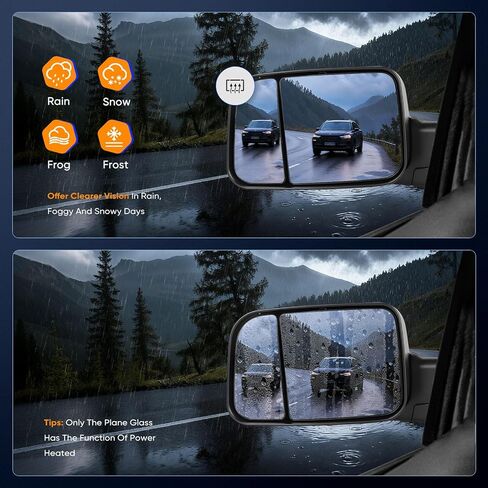 ECCPP Tow Mirrors Replacement fit for 2002-2008 for Dodge for Ram 1500 2500 3500 Tow Mirrors Power Heated Turn Signal Lights Pair Mirrors Driver Side and Passenger Side Manual Flip up in Saudi Arabia