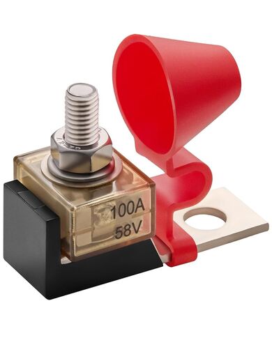 Battery Terminal Fuse Block Holder with 100A Fuse and Insulating Cap, MRBF Fuse Assembly, Terminal Mount for RV Boat Truck Solar Battery System, 58V DC Max in Saudi Arabia