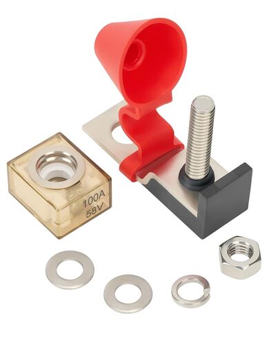 Battery Terminal Fuse Block Holder with 100A Fuse and Insulating Cap, MRBF Fuse Assembly, Terminal Mount for RV Boat Truck Solar Battery System, 58V DC Max in Saudi Arabia
