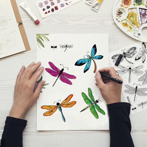 GLOBLELAND Insect Illustrations Clear Stamp and Cutting Dies Set for Card Making Butterfly Silicone Transparent Stamps Insect Metal Die Cuts for DIY Scrapbooking Photo Album Decor in Kuwait