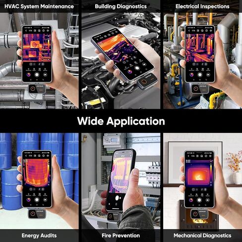 كاميرا GOYOJO الحرارية 25 هرتز لنظام Android، دقة عالية 256x192 IR، كاميرا تصوير حراري، هاتف محمول من النوع C تصوير حراري بالأشعة تحت الحمراء 8-14μm للإصلاح الكهربائي -20 درجة مئوية ~ 550 درجة مئوية in Kuwait