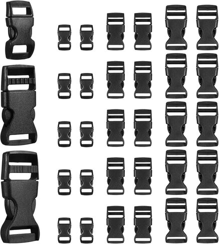 30 Pack Paracord Clips 3/8, 5/8, and 13/16 inch Curved Paracord Bracelet Clip Side Release Plastic Buckles Paracords Bracelet Buckles forBracelets Dog Collar Buckle DIY Craft Accessories in Saudi Arabia