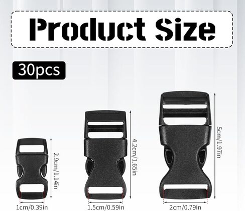30 Pack Paracord Clips 3/8, 5/8, and 13/16 inch Curved Paracord Bracelet Clip Side Release Plastic Buckles Paracords Bracelet Buckles forBracelets Dog Collar Buckle DIY Craft Accessories in Saudi Arabia