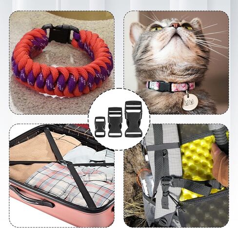 30 Pack Paracord Clips 3/8, 5/8, and 13/16 inch Curved Paracord Bracelet Clip Side Release Plastic Buckles Paracords Bracelet Buckles forBracelets Dog Collar Buckle DIY Craft Accessories in Saudi Arabia