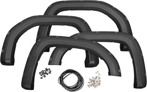 Rough Country Pocket Fender Flares for GMC Sierra (2019-2026 & Refresh) - 2" Extra Tire Coverage, UV-Resistant ABS, Flat Black (Set of 4) in Saudi Arabia