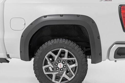 Rough Country Pocket Fender Flares for GMC Sierra (2019-2026 & Refresh) - 2" Extra Tire Coverage, UV-Resistant ABS, Flat Black (Set of 4) in Saudi Arabia